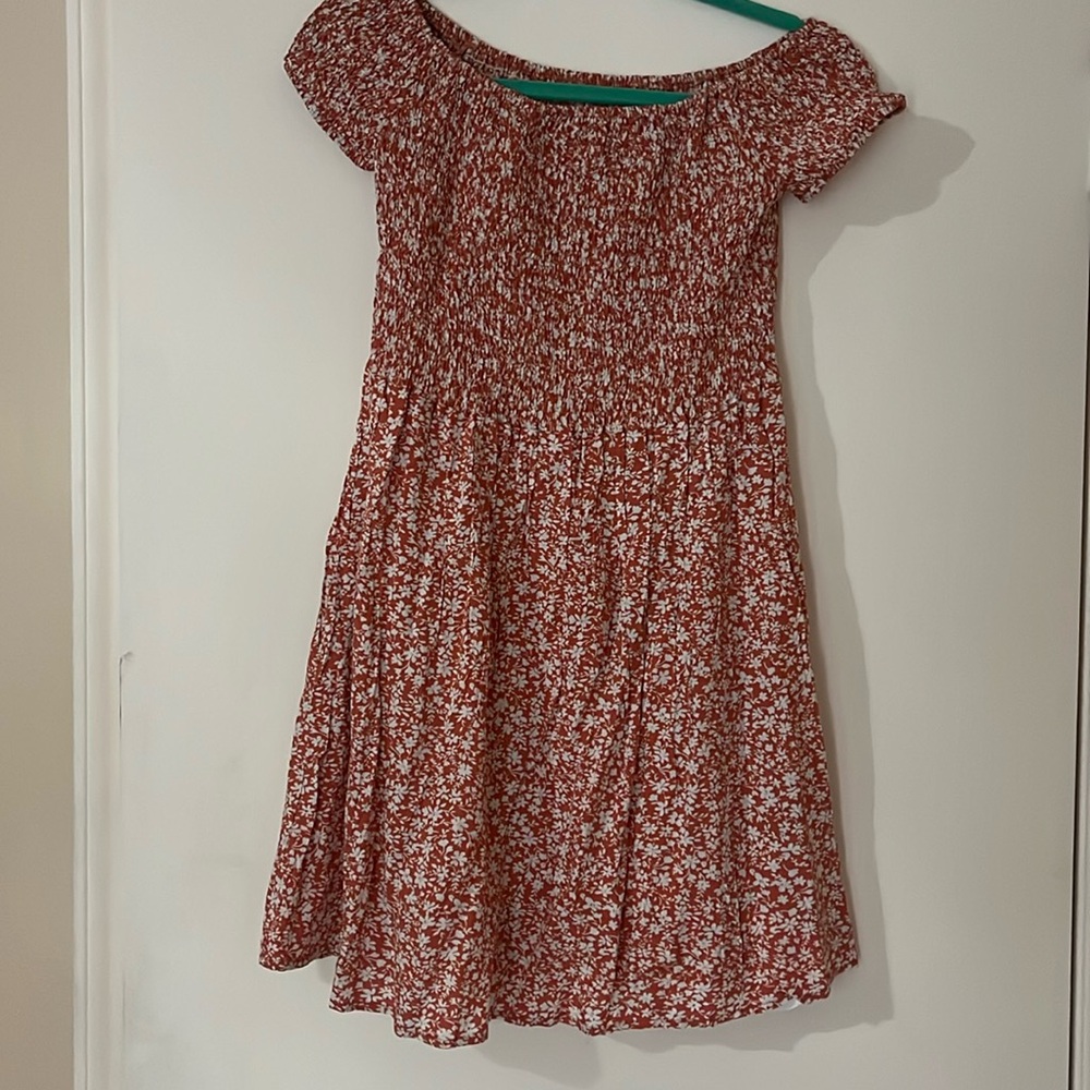 Pink cold shoulder mini dress